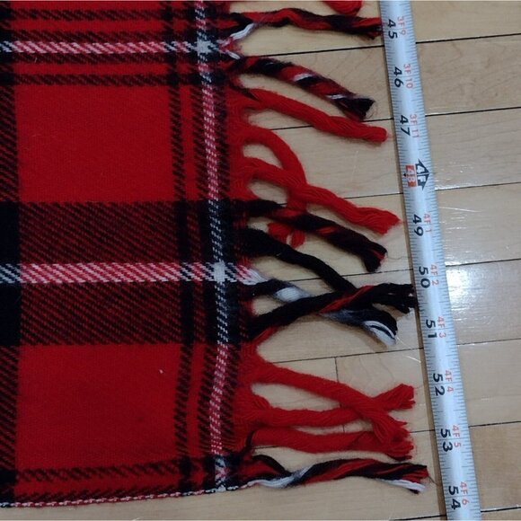 Vtg Faribo Woolen Mills Throw Blanket 100% Acrylic Red Tartan Plaid 46 X 54 - Picture 7 of 10